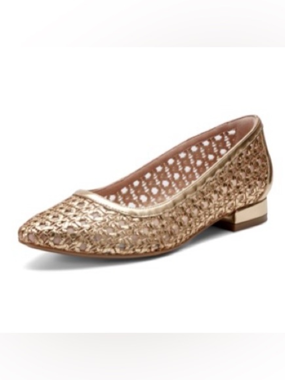 Rockport tessia 2 Gold Woven Flats  NIB
